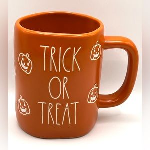 Rae Dunn by Magenta Orange Halloween Trick or Treat Coffee Mug